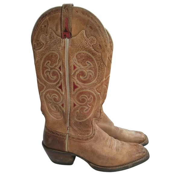 ARIAT Madrina macchiato/ red western boots women's size 8B square toe cowgirl - Picture 1 of 9